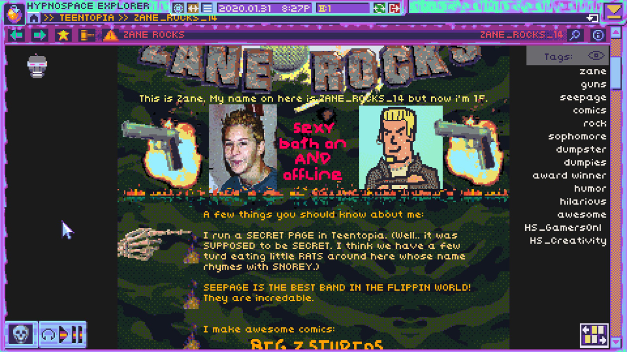 Rock Paper Shotgun on X: Set your Bonzi Buddy to remind you that  Hypnospace Outlaw launches on March 12th. The bizarre retro-future 90s  internet simulator still looks as gleefully weird as ever 